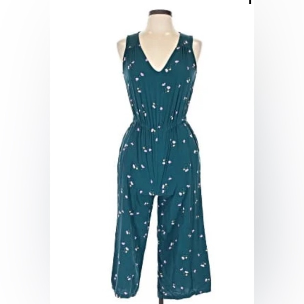 Old Navy Teal Floral Jumpsuit